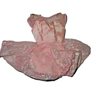 Barbie Dress Pink Flowers Doll Clothes Accessories RARE